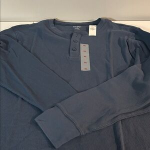 Old Navy Men's Blue Henley Shirt